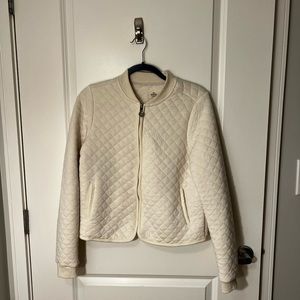 Marine Layer White Quilted Bomber